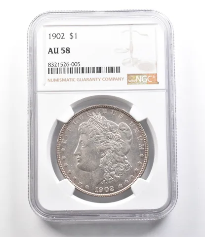 1902 Morgan Silver Dollar AU58 NGC *2598