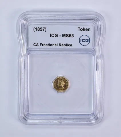 (1857) California Fractional Gold Token Liberty Head 1/2 Dollar MS63 ICG *7938