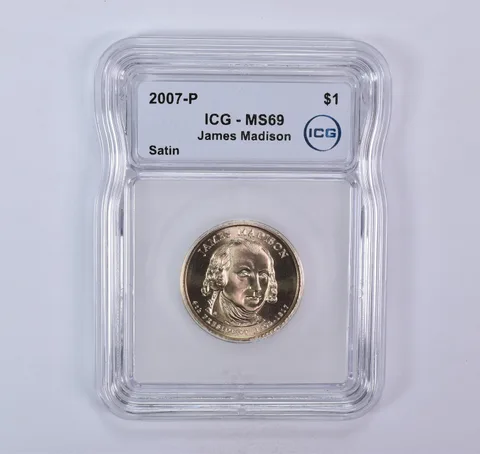 2007-P Presidential $1 James Madison SMS Satin MS69 ICG