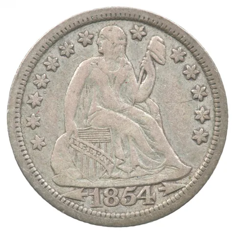 1854 Seated Liberty Dime Arrows *1835