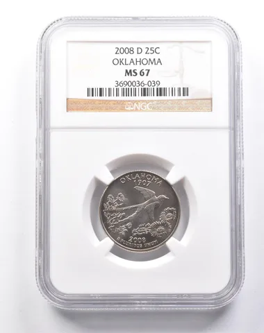 MS67 2008-D Washington State Quarter Oklahoma NGC *6173