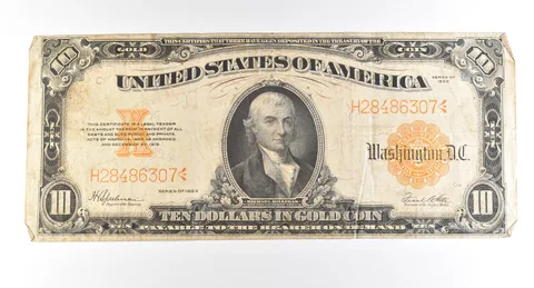 1922 $10 Gold Certificate Large Note Yellow Seal *2784