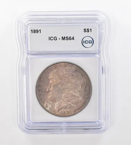 1891 Morgan Silver Dollar MS64 ICG Beautiful Tone *0997