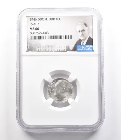 1946 DDO & DDR Roosevelt Dime FS-102 MS66 NGC *2596