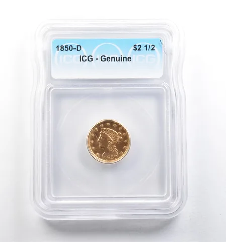 1850-D $2.50 Liberty Head Gold Quarter Eagle Genuine ICG *5688