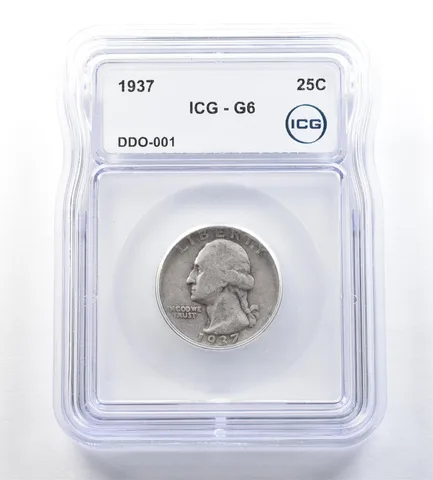 1937 Washington Quarter DDO-001 G6 ICG *0548