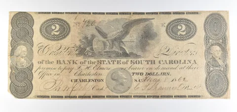 1862 $2 Charleston SC Bank Of The State Obsolete Note *8779