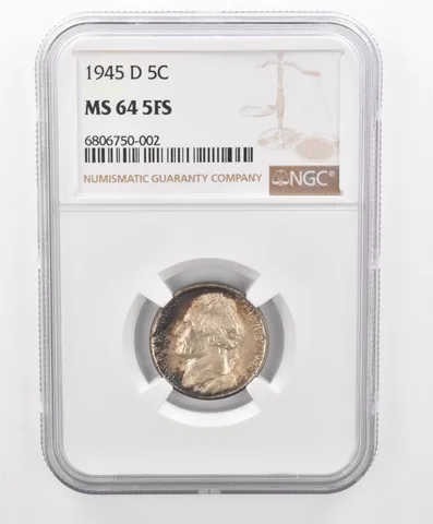 1945-D Jefferson Nickel MS64 5FS NGC Beautiful Tone *2702