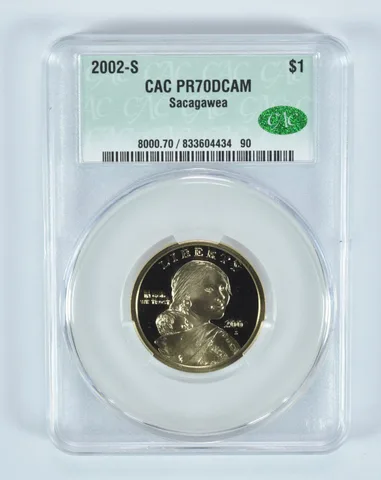 2002-S Sacagawea $1 PR70 DCAM CAC CACg