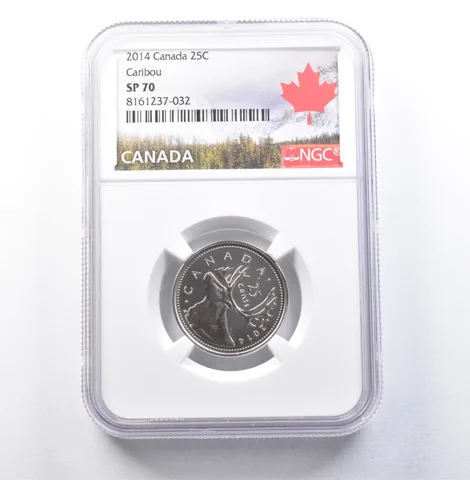 2014 Canada 25 Cents Caribou SP70 NGC *5936