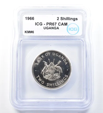 1966 Uganda 2 Shillings KM#6 PR67 CAM ICG *8918