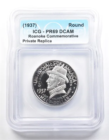1937 Roanoke Half Dollar PR69 ICG Museum Gallery Strike a1246