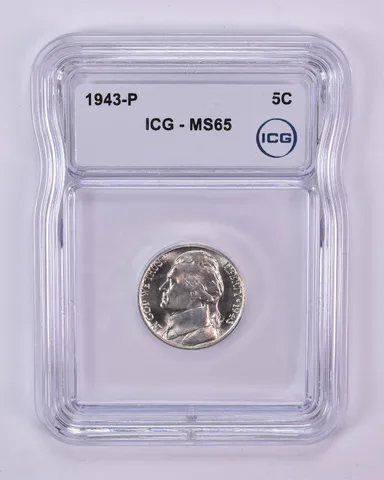 1943-P Jefferson Nickel MS65 ICG WTN War Silver