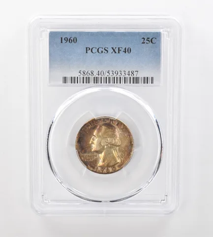 1960 Washington Quarter XF40 PCGS Beautiful Tone *0970