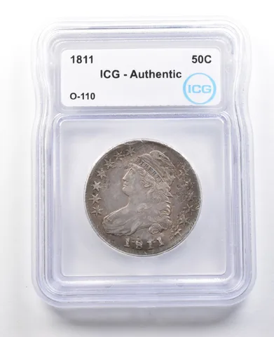 1811 Capped Bust Half Dollar O-110 Authentic ICG *3024