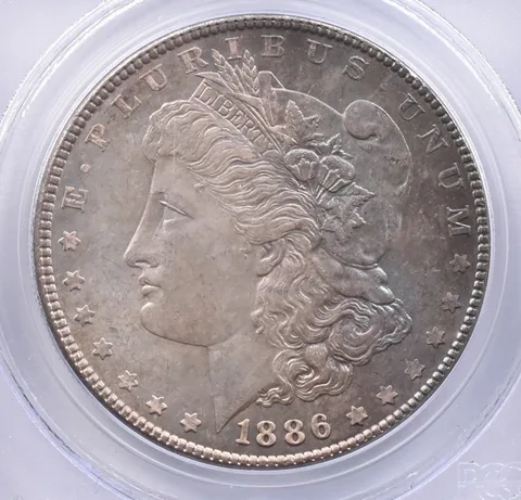 1886 Morgan Silver Dollar MS63 PCGS Beautiful Tone *2385