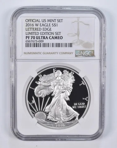 2016-W American Silver Eagle PF70 NGC LIMITED EDITION Proof Set Brown Lbl