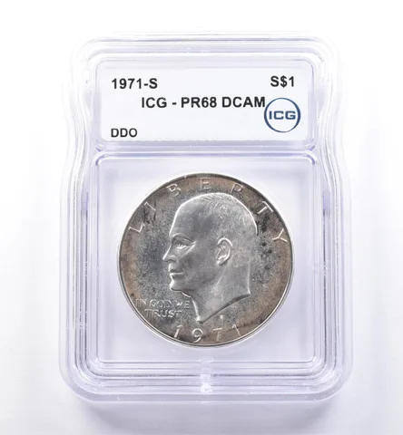 1971-S Eisenhower $1 DDO PR68 DCAM ICG a8532