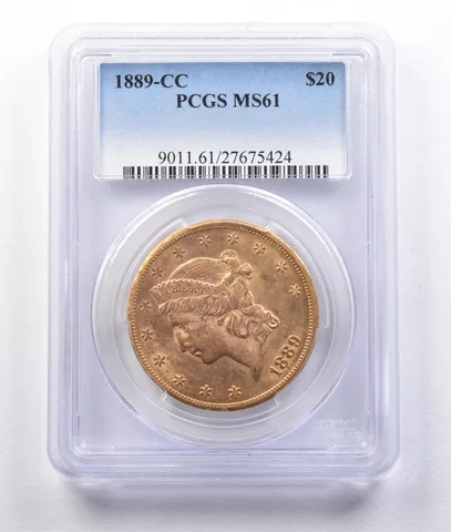 1889-CC $20 Liberty Head Gold Double Eagle MS61 PCGS *2968