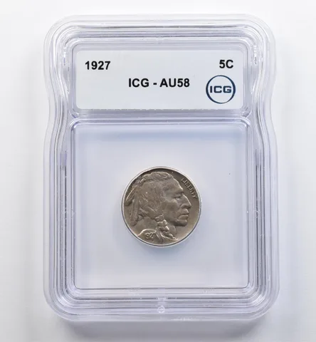 1927 Indian Head Buffalo Nickel AU58 ICG *9036