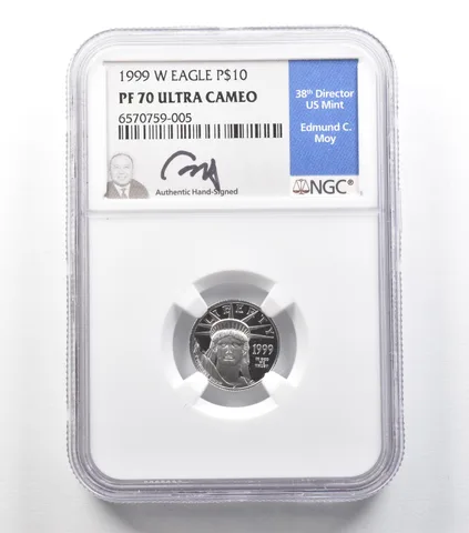 1999-W $10 American Platinum Eagle Moy 1/10 Oz Platinum PF70 UCAM NGC *7922