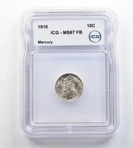 1916 Mercury Dime MS67 FB ICG *9575