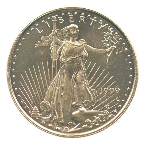 1999-W $5 American Gold Eagle 1/10 Oz Gold Unfinished Die *6666