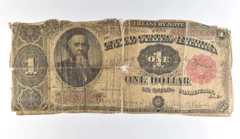1891 $1 US Treasury Note Star Note Red Seal *1667