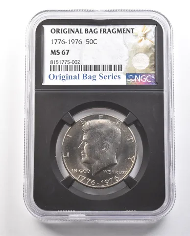 1776-1976 Kennedy Half Dollar Original Bag Fragment MS67 NGC a6123