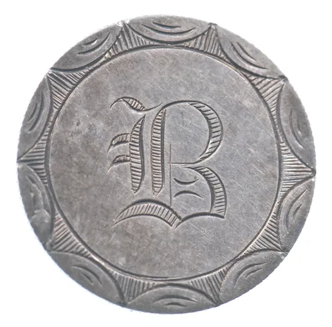1858 Seated Liberty Quarter Love Token B a8602