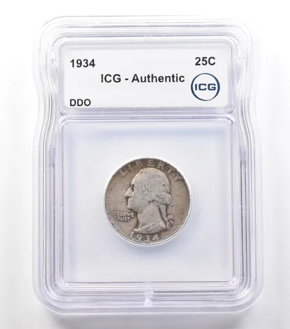 1934 Washington Quarter Mint Error DDO Authentic ICG *2440