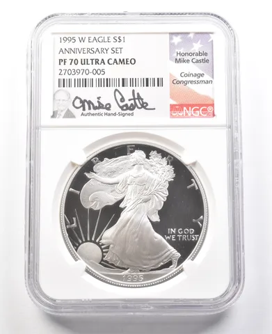 1995-W American Silver Eagle Anniversary Set Mike Castle PF70 UCAM NGC *2984