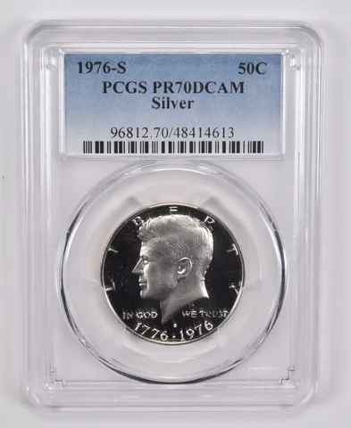 1976-S Kennedy Half Dollar Silver PR70 DCAM PCGS Blue Label