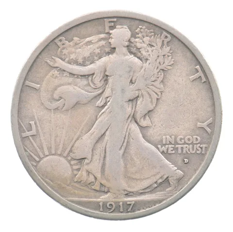 1917-D Walking Liberty Half Dollar Type 1 *3990