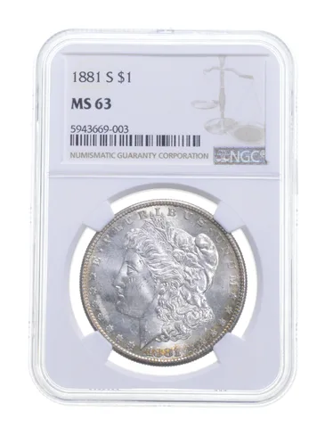 MS63 1881-S Morgan Silver Dollar - Graded NGC a4800