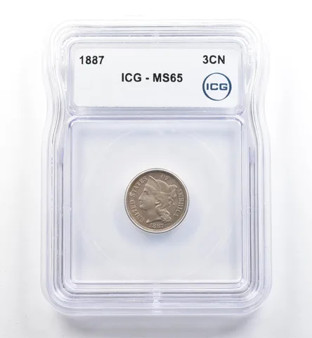 1887 Three Cent Nickel MS65 ICG *6489