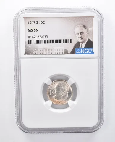 1947-S Roosevelt Dime MS66 NGC Beautiful Sheen *7936