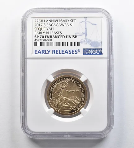 2017-S Sacagawea $1 Sequoyah 225th Anniversary Set ER SP70 Enhanced NGC *0607