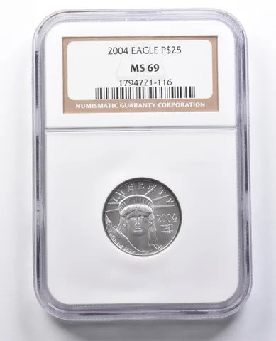 MS69 2004 $25 American Platinum Eagle 1/4 Oz Platinum NGC *5054