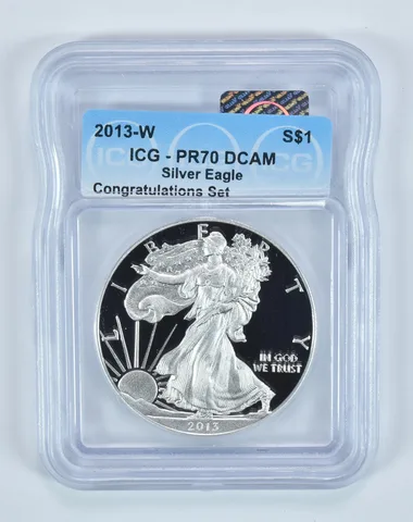 2013-W American Silver Eagle Congratulations Set PR70 DCAM ICG