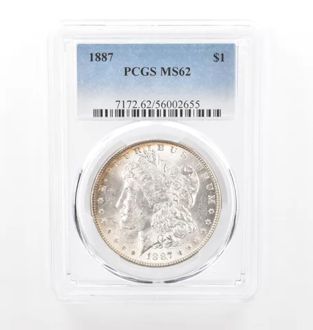 1887 Morgan Silver Dollar MS62 PCGS Peripheral Tone *2084