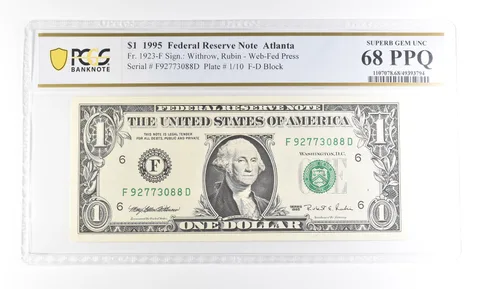 1995 $1 Atlanta GA FRN Fr#1923-F Superb Gem Unc 68 PPQ PCGS *2916
