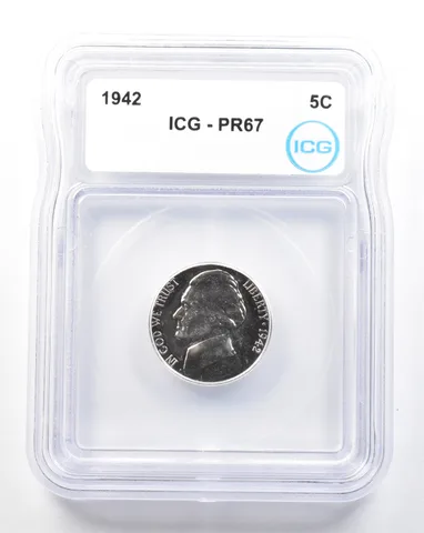 1942 Jefferson Nickel PR67 ICG a0731