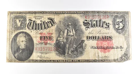 1907 $5 Legal Tender Large Note Red Seal *2689