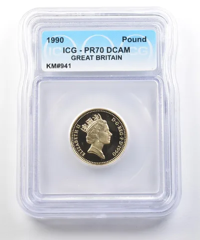 1990 Great Britain 1 Pound PR70 DCAM ICG *0443