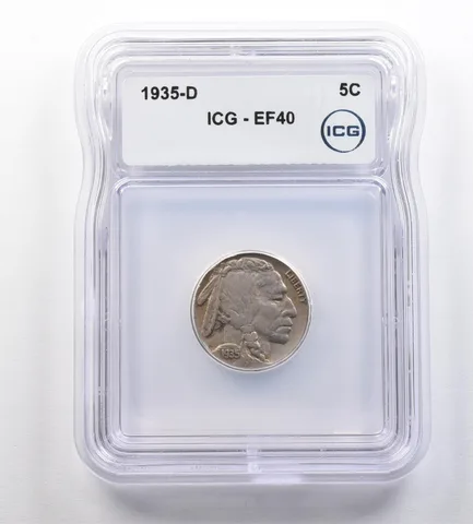 1935-S Indian Head Buffalo Nickel EF40 ICG *2487