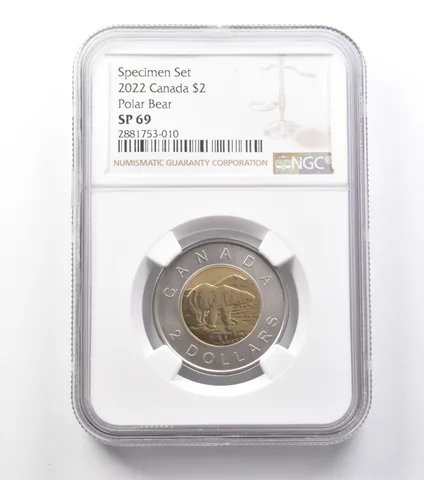 2022 Canada 2 Dollars Specimen Set Polar Bear SP69 NGC a9938