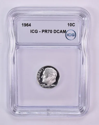 1964 Roosevelt Dime PR70 DCAM ICG
