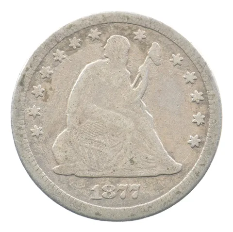 1877-CC Seated Liberty Quarter *7736