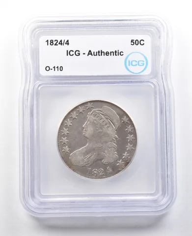 1824/4 Capped Bust Half Dollar O-110 Authentic ICG *2981